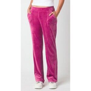 Juicy by Juicy Couture Mid Rise Straight Track Pant-Juniors, Small, Fuchsia, NEW